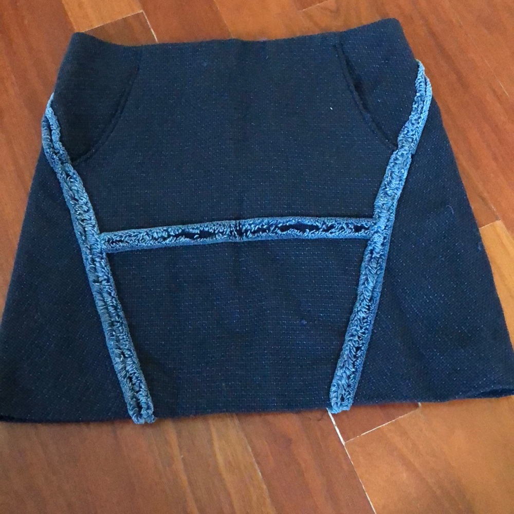 Maje tweed navy miniskirt